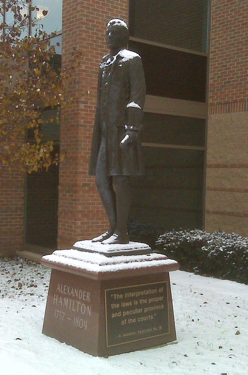 Statue of Alexander Hamilton outside Courthouse in Farmington Hills, MI